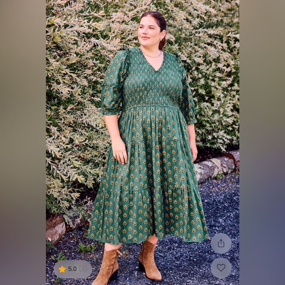 Printfresh Texas Bouquet - Myrtle Dress - Desert Moss